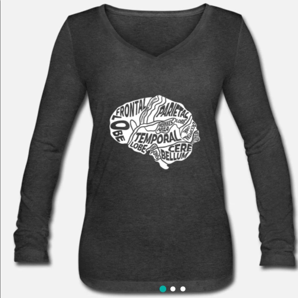 Brain v-neck long sleeve shirt size L